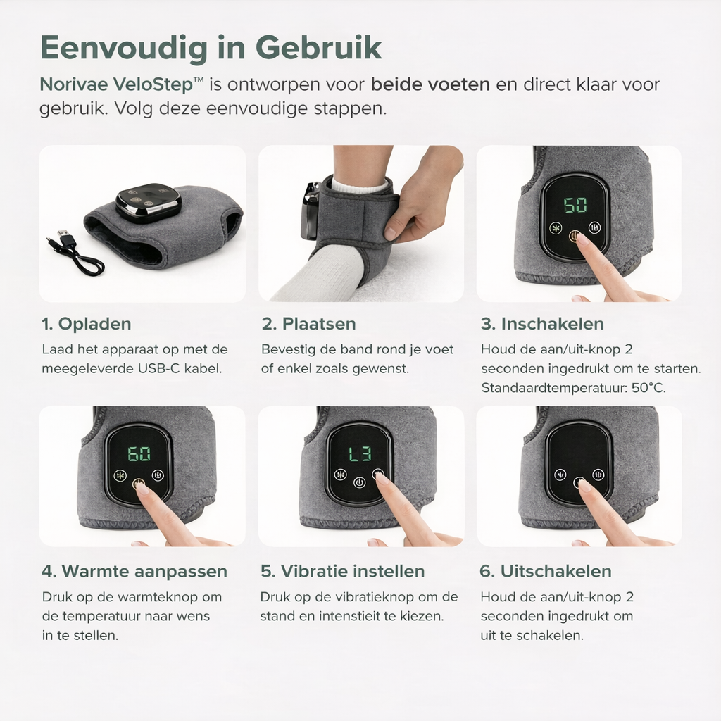 Norivae VeloStep | Warmte, Compressie & Massage voor je Enkels